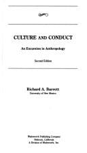 Culture and conduct: an excursionin anthropology
