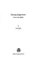 Passing judgements: poetry in the eighties : [essays from Encounter]