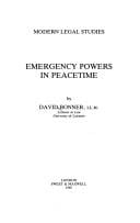 Emergency powers in peacetime