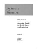 Assessing quality in health care: an evaluation : report of a study
