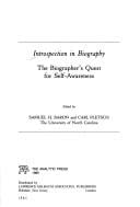 Introspection in Biography: Biographer's Quest for Self-Awareness