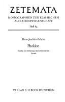 Phokion: Studien zur Erfassung seiner histor. Gestalt (Zetemata)