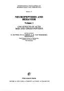 Neuropeptides and Behavior: Cns Effects of Acth Msh and Opioid Pdptides (International Encyclopedia of Pharmacology and Theraputics)