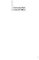 Community work in the UK 1982-6: a review and digest of abstracts