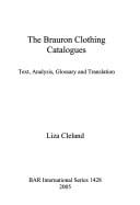 BRAURON CLOTHING CATALOGUES: TEXT, ANALYSIS, GLOSSARY AND TRANSLATION.