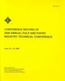Conference Record of 2000 Annual Pulp and Paper Industry Technical Conference: The Renaissance Waverly Hotel Atlanta, Ga June 19-23, 2000 (Pulp and Paper ... Technical Conference//Conference Record)