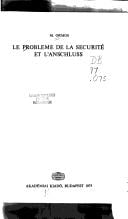 problème de la sécurité et l'Anschluss