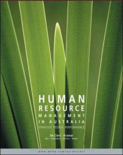 Human Resource Management in Australia: Strategy, People, Performance