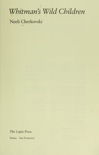 Whitman's wild children