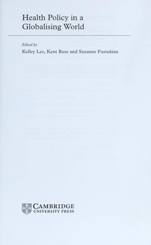 Health policy in a globalising world