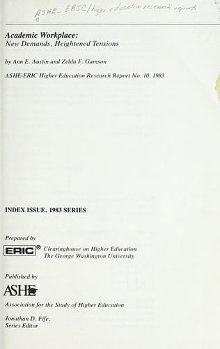 Academic workplace: new demands, heightened tensions