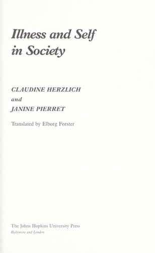 Illness and self in society