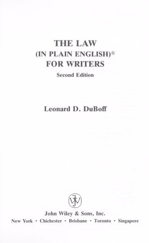 The law (in plain English) for writers