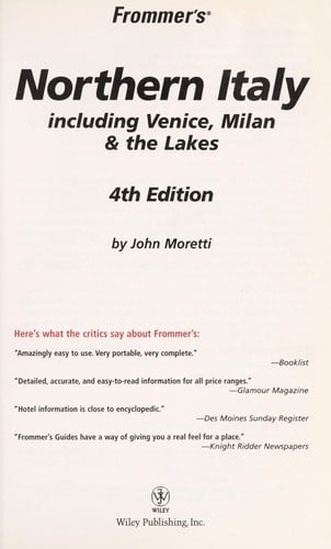 Frommer's Northern Italy: including Venice, Milan & the lakes