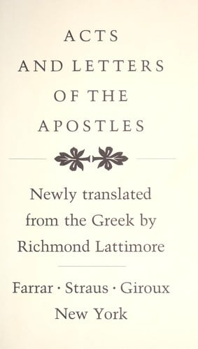 Acts and letters of the Apostles