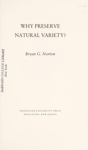 Why preserve natural variety?