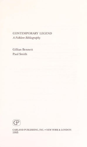 Contemporary legend: a folklore bibliography