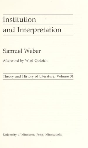 Institution and interpretation