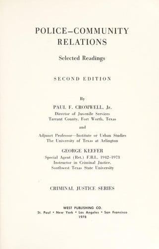 Police-community relations: selected readings