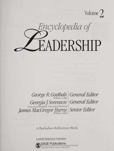 Encyclopedia of leadership