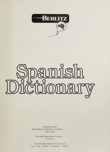 Berlitz Jr. Spanish dictionary
