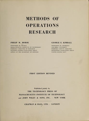Methods of operations research
