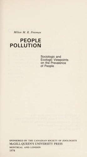 People pollution: sociologic and ecologic viewpoints on the prevalence of people