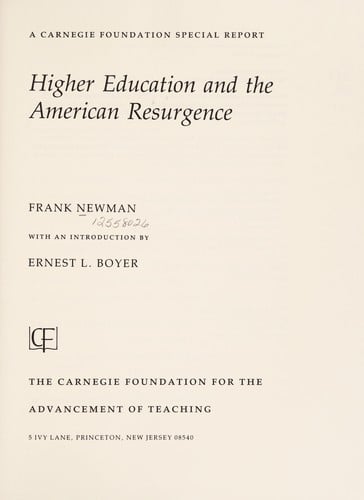 Higher education and the American resurgence