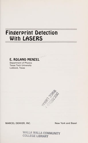 Fingerprint detection with lasers