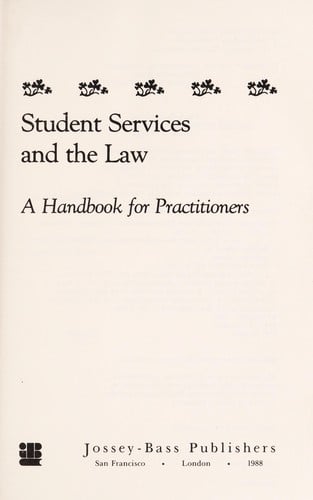 Student services and the law: a handbook for practitioners