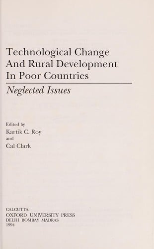 Technological change and rural development in poor countries: neglected issues