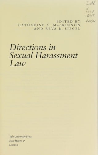 Directions in sexual harassment law