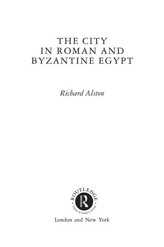 The city in Roman and Byzantine Egypt