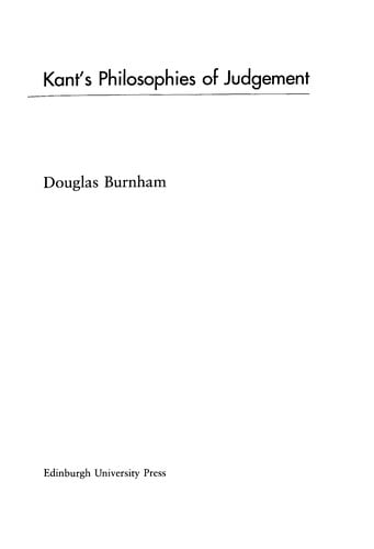 Kant's philosophies of judgement