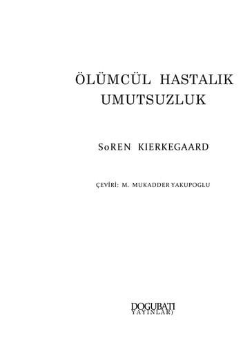 Ölümcül hastalık umutsuzluk
