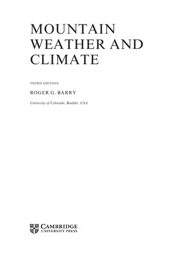 Mountain weather and climate