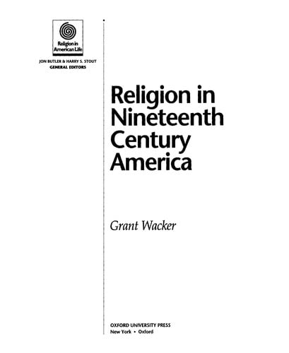 Religion in nineteenth century America