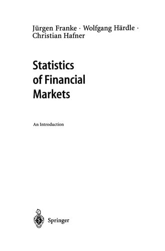 Statistics of financial markets: an introduction
