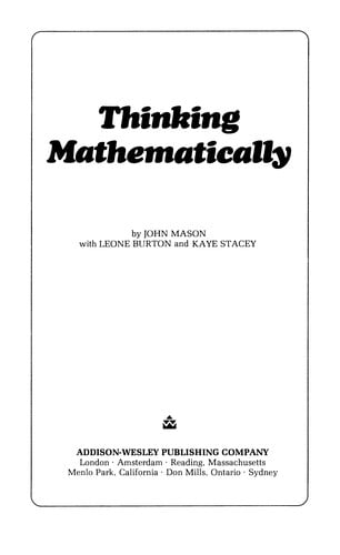 Thinking mathematically