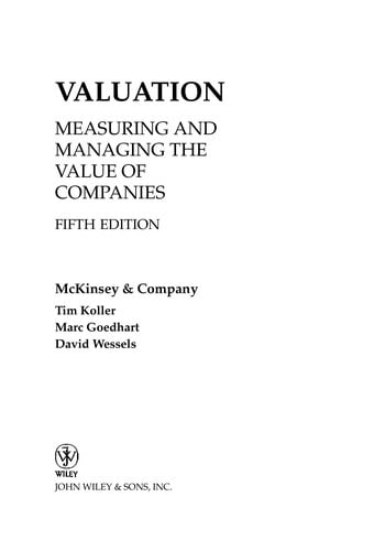 Valuation workbook: step-by-step exercises and tests to help you master valuation