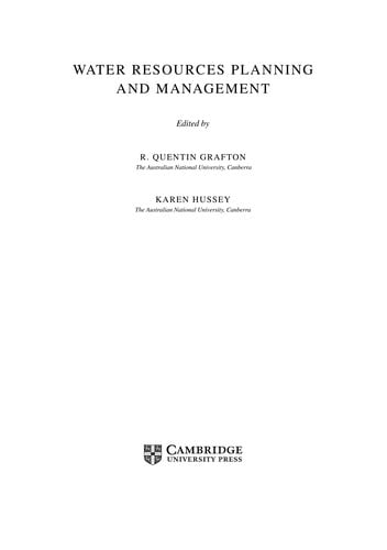 Water resources planning and management