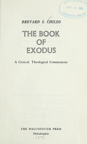 The book of Exodus: a critical, theological commentary