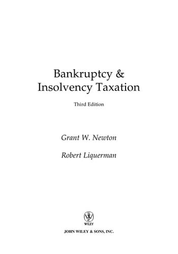 Bankruptcy and Insolvency Taxation