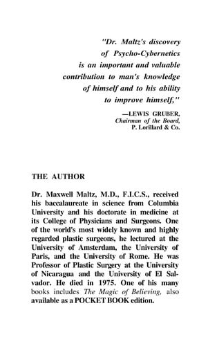 Psycho Cybernetics: A New Way to GET MORE LIVING OUT OF LIFE