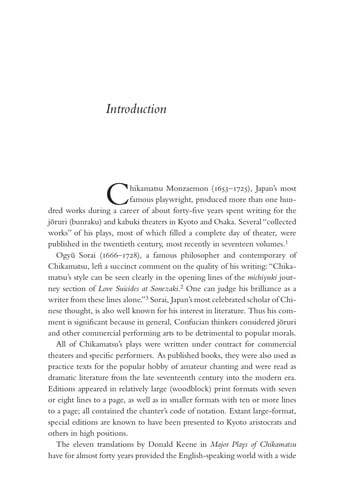 Chikamatsu: 5 late plays