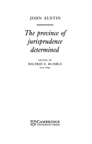 The province of jurisprudence determined.