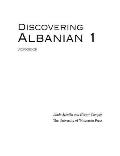 Discovering Albanian I workbook