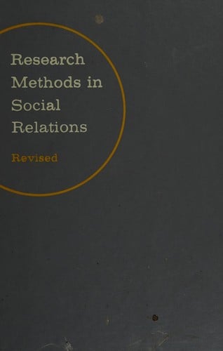 Research Methods in Social Relations