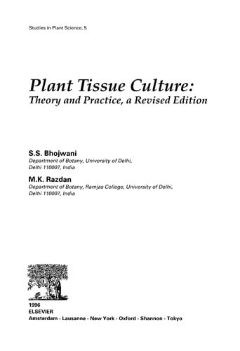 Plant tissue culture: theory and practice