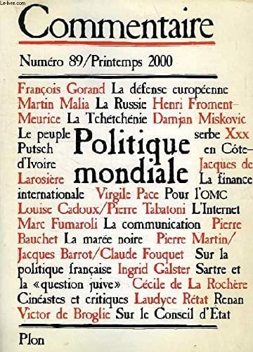 Commentaire volume 23 n° 89 printemps 2000 : Politique mondiale